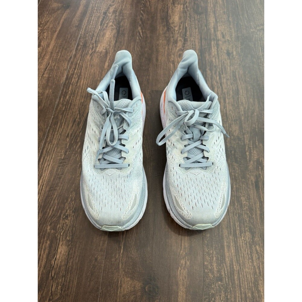 Hoka One One Clifton 8 Women Sz 10.5 Blue/ White Running Shoes Sneakers - Picture 3 of 9